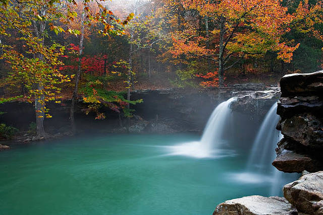 Misty morning at Falling Water Falls print